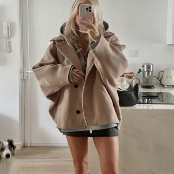 Zara ZW Collection Wool Blend Short Coat - Picture 17 of 17